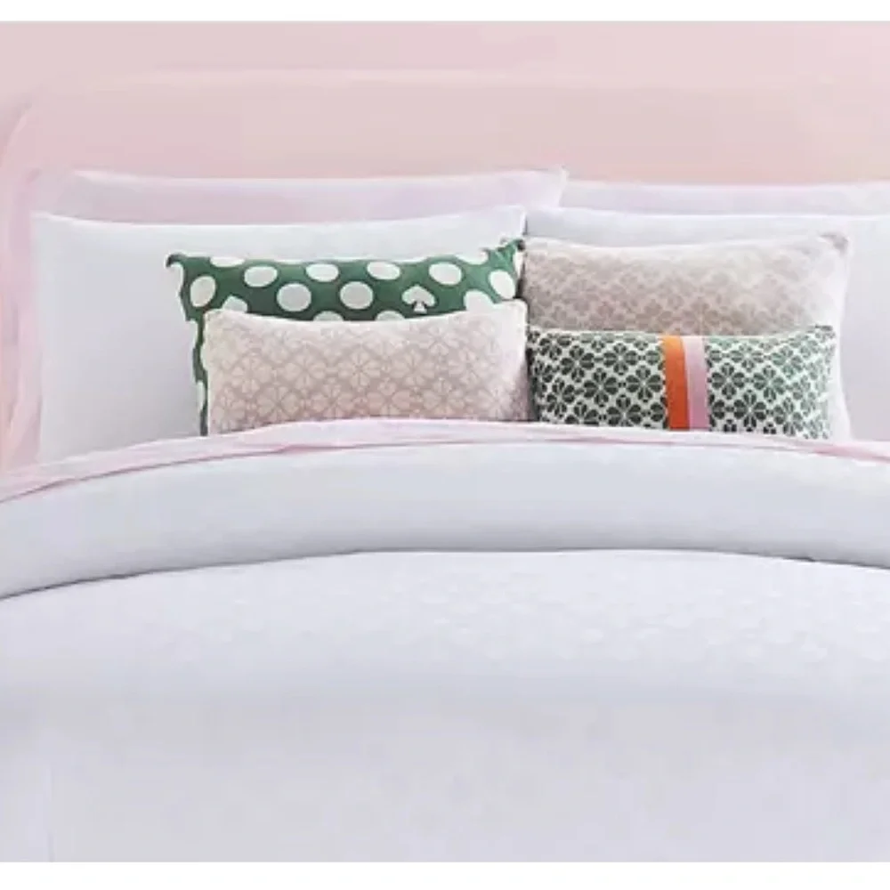 kate spade NEW YORK KING COMFORTER Floral with Polka dot Printed white NEW
